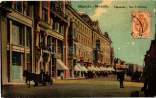 1910 Moscow, Moscou; Rue Tverskaia / Tverskaya street. TCV card (EK)