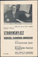 1933 Stravinsky-est koncertfüzet, tűzött papírkötésben