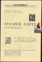 1936 Fischer Edwin zongoraestje, koncertfüzet, tűzött papírkötésben
