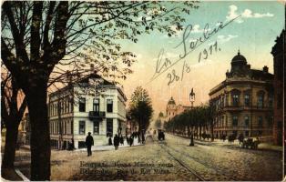 1911 Beograd, Belgrád, Belgrade; Rue de Roi Milan / King Milan Street (worn corners)