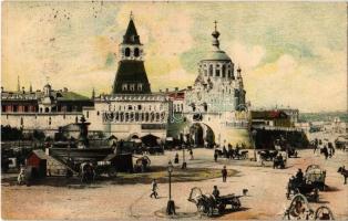 1907 Moscow, Moscou; Place Loubiansky / Lubyanka Square, shops