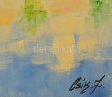 Csík János (1975-): Mediterrán álom. Olaj, vászon, jelzett, keretben, 50×70 cm