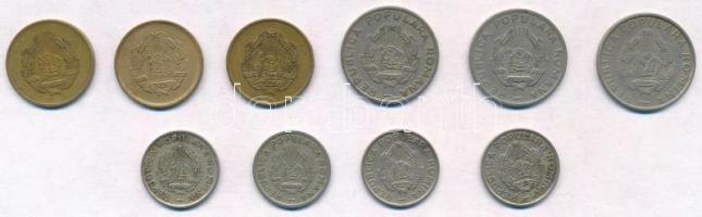 Románia 1952-1956. 5b Cu-Ni-Zn (3xklf) + 1952-1956. 10b Cu-Ni (4xklf) + 1952-1955. 25b Cu-Ni (3xklf)...
