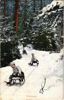 1908 Rodelsport / Winter sport, sledding