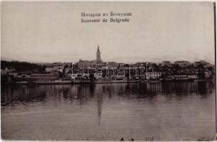 Beograd, Belgrád, Belgrade; general view, river, ships