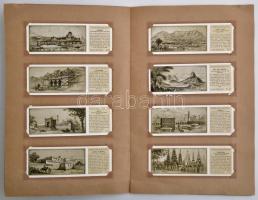 cca 1930 Ty.phoo cigarettakártya-gyűjtemény, két sorozat (Homes of Famous Men; Wonder Cities of the World), berakóba rendezve, összesen 25 db