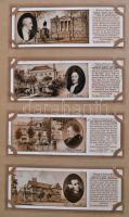 cca 1930 Ty.phoo cigarettakártya-gyűjtemény, két sorozat (Homes of Famous Men; Wonder Cities of the ...