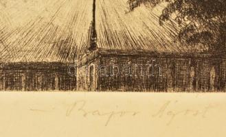 Bajor Ágost (1892-1958): Halászbástya, rézkarc, papír, jelzett 16×13 cm