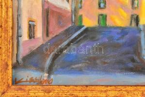 Kiss Ilona (1955-): Pécs régi várfal. Olaj, vászon, jelzett, keretben, 18×23,5 cm