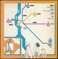 1981 Észak-déli metró, képes-térképes ismertető prospektus, tűzött papírkötésben