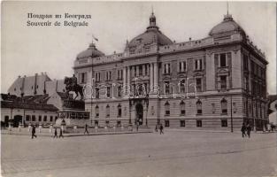 Beograd, Belgrád, Belgrade; Republic Square, statue, bank