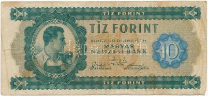 1946. 10Ft A035 098522 T:III- Hungary 1946. 10 Forint A035 098522 C:VG  Adamo F1