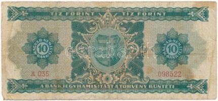 1946. 10Ft "A035 098522" T:III-
Hungary 1946. 10 Forint "A035 098522" C:VG 
Ad...