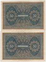 Német Birodalom 1919. 50M (2x) T:III 
German Empire 1919. 50 Mark (2x) C:F 
Krause 66