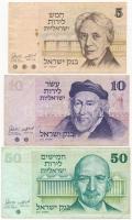 Izrael 1973. 5L + 10L + 50L T:III Israel 1973. 5 Lirot + 10 Lirot + 50 Lirot C:F Krause 38., 39., 40.