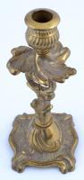 Barokk stílusú réz gyertyatartó, m: 20 cm