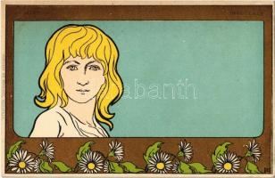 Marguerite, Innocence. Le Symbole des Fleurs / Belgian Art Nouveau postcard s: Henri Meunier (EK)