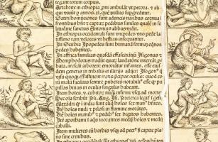 1493 Secunda etas mundi - VIlágtérkép. Az Amerika felfedezése előtti világot ábrázoló fametszetű tér...