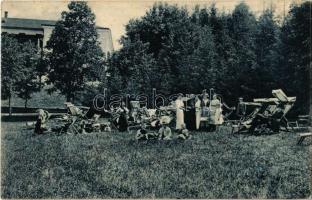 1914 Szliács, Sliac; Sonnenbad / Napfürdő, napozók / spa, sunbathing (r)