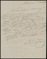 1920 Darányi Ignác korábbi földművelésügyi miniszter kézzel írt részvétnyilvánító levele azonosítatlan címzettnek