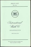 cca 1950 IWC képes órakatalógus