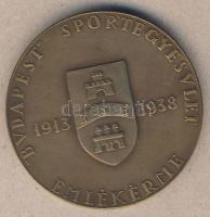 1938. "Budapesti Sportegyesület" Br emlékérem. Szign. Madarassy T:Eredeti díszdobozban!