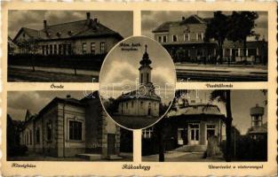 1939 Budapest XVII. Rákoshegy, Óvoda, Községház, vasútállomás, utca, víztorony, Római katolikus templom
