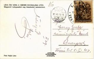 Léva, Levice; Léva ősi vára a csehek kivonulása után "Magyarok! Látogassátok meg felszabadult t...