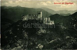 Sztrecsnó, Sztrecsény, Strecno (Ruttka, Vrútky); Sztrecsnó vár a Vágvölgyben. W. L. Bp. / Strecniansky zámok / castle ruins in the Váh valley (Povazie)