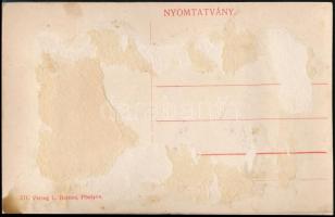 Pöstyén, Piestany; Ferenc József fürdő. Leporello 10 képpel (Vág hídja, cs. és kir. katonai fürdőház...