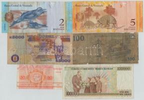 6 db-os vegyes külföldi bankjegy tétel, közte Fehéroroszország, Zambia, Kongó, Törökország, Venezuel...