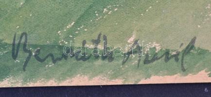 Bernáth jelzéssel: Dombos táj. Akvarell, papír, 28×38 cm