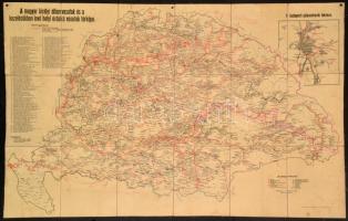 cca 1910 A M. Kir. Állam Vasutak és a kezelésükben lévő helyi érdekű vasutak térképe, Bp., Klösz György és Fia, vászonra kasírozva, bejelölésekkel, 60x92 cm