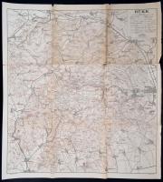 cca 1930 Bükk térképe, kiadja: Kókai Lajos, Bp., Offsetnyomda, bejelölésekkel, hajtások mentén kis szakadással, 77x90 cm.