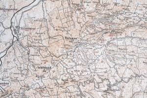 cca 1930 Bükk térképe, kiadja: Kókai Lajos, Bp., Offsetnyomda, bejelölésekkel, hajtások mentén kis s...