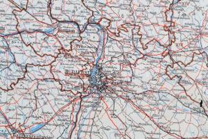 cca 1939 Magyarország térképe, 1:750.000, M. Kir. Honvéd Térképészeti Intézet, 100x70 cm