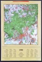 1988-1990 3 db dombortérkép: Badacsony és környéke, Pécs és környéke, Sopron és környéke. Bp., MN Tóth Ágoston Térképészeti Intézet, 40x56 cm és 39x54 cm közötti méretben