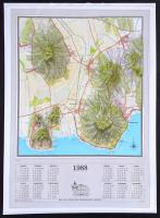 1988-1990 3 db dombortérkép: Badacsony és környéke,  Pécs és környéke, Sopron és környéke. Bp., MN T...