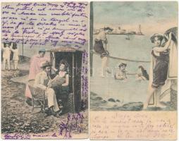 43 db RÉGI motívumlap: strand városokkal / 43 pre-1945 motive postcards: beaches with towns