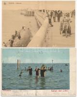 43 db RÉGI motívumlap: strand városokkal / 43 pre-1945 motive postcards: beaches with towns