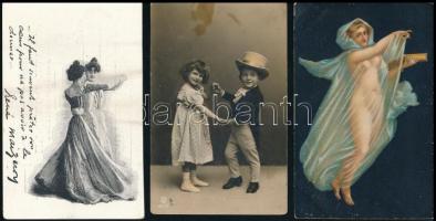 31 db RÉGI motívumlap: táncosok, vegyes minőség / 31 pre-1945 motive postcards: dancers, mixed quali...