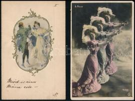 31 db RÉGI motívumlap: táncosok, vegyes minőség / 31 pre-1945 motive postcards: dancers, mixed quali...