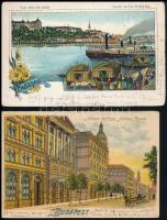 Budapest - 11 régi képeslap, sok litho, vegyes minőség / 11 pre-1945 postcards with lithos, mixed quality