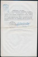 1944  Egy 1847. évi Sáros vármegyei irat közjegyzői hiteles fénymásolata, hátulján hitelesítési zára...