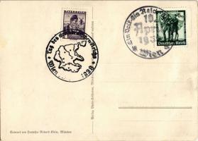 938 Ein Volk, ein Reich, ein Führer! / Adolf Hitler, NSDAP German Nazi Party propaganda, map, swasti...