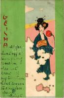 1901 Geisha / Asian style Art Nouveau, litho. Unsigned Raphael Kirchner (fl)
