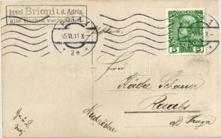 1911 Brijuni Islands, Insel Brioni; Adria / Adriatic Sea, steamship. photo