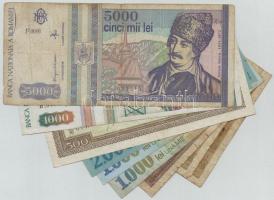 Románia 1966. 1L (2x) + 5L + 1942. 500L + 1993. 1000L + 1998. 1000L (2x) + 1999. 2000L (2x) + 1993. ...