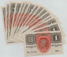 1916. 1K (15x) mind "DEUTSCHÖSTERREICH" felülbélyegzéssel, közte 6 db közeli sorszám T:I-I...