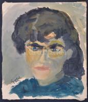 Czobel jelzéssel: Női fej. Akvarell, papír, 32×28 cm